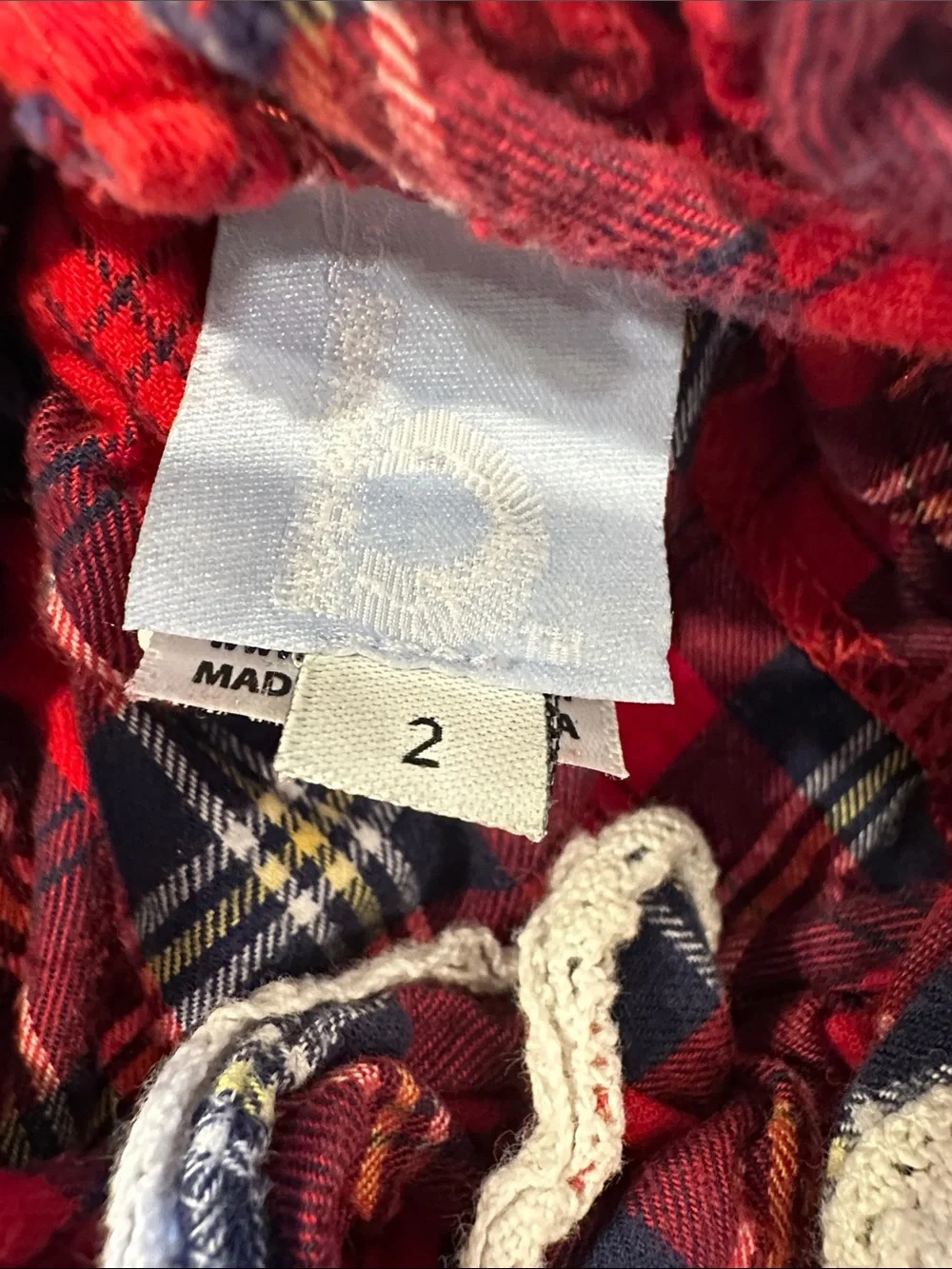Bella Bliss Kids Red Plaid Flannel Ruffle Top and Bloomer Set Size 2